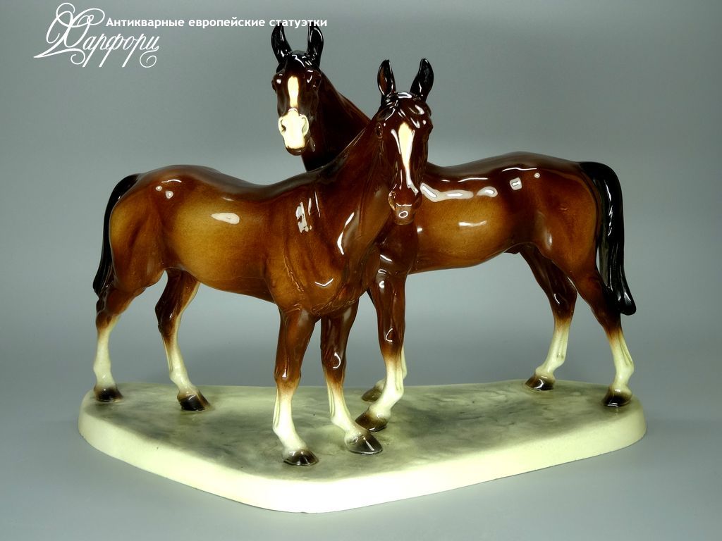 Купить фарфоровые статуэтки Katzhutte, Пара лошадей, Германия